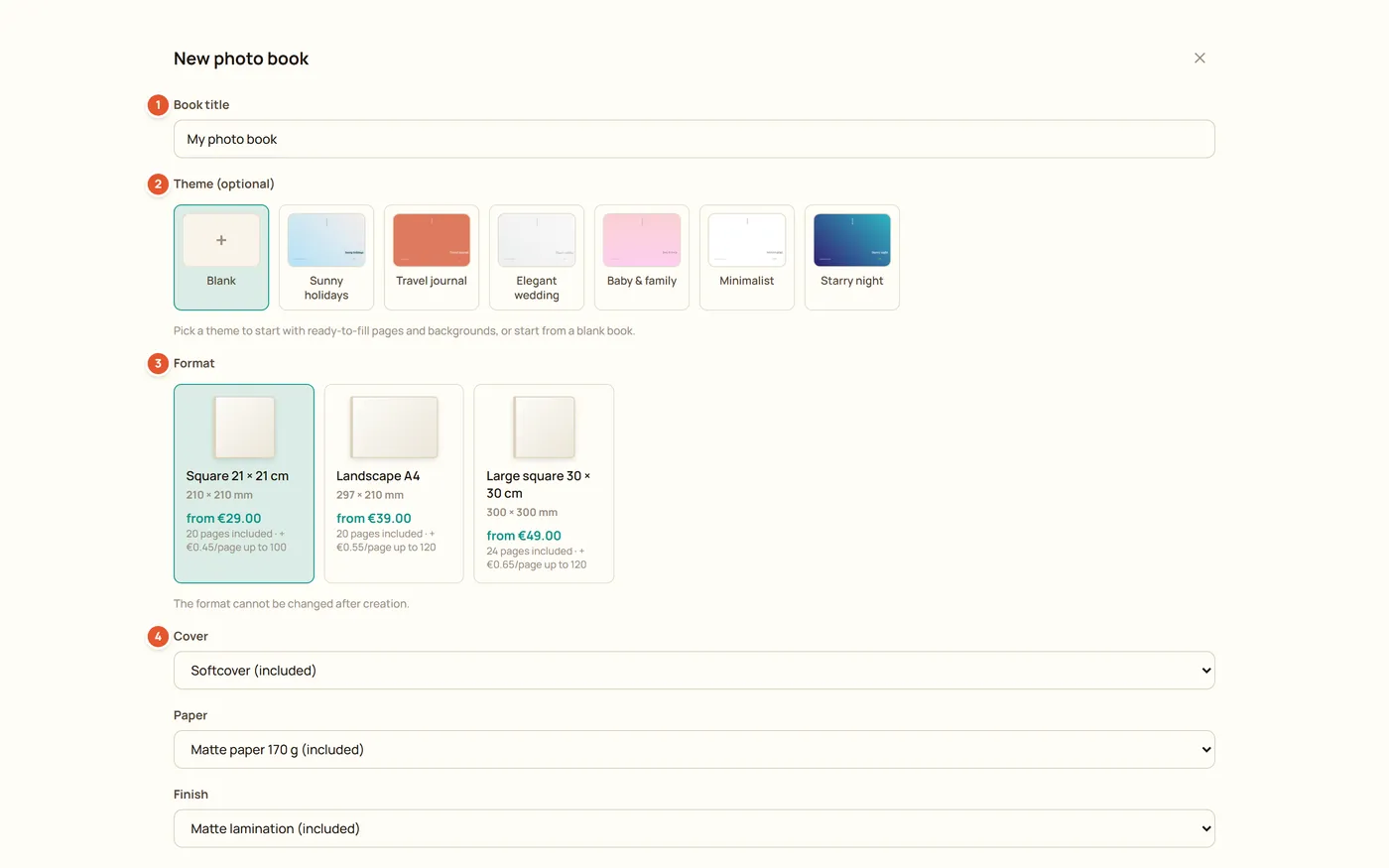 Annotated screenshot: Start a book
